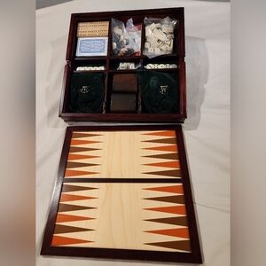 JORDAN MARK 7 IN 1 GAME SET - NEW OPEN PACKAGE TRAVEL CHESS BACKGAMMON SET